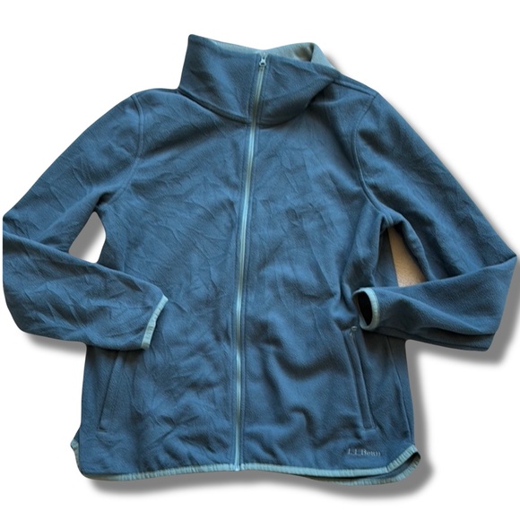 L.L. Bean Sweaters - 21 L.L. Bean Blue Full Zip Fleece Jacket Women’s Size Medium Petite